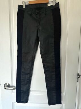 Rag & Bone Women’s Split Two-Tone Coated Skinny Jeans Charcoal/ Dark Indigo 30